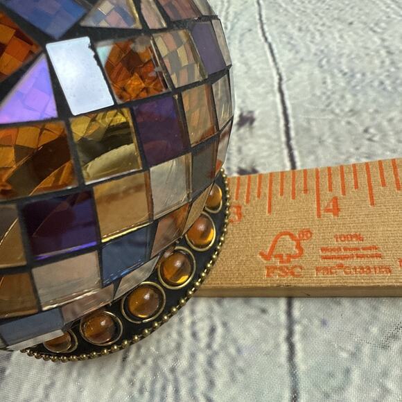 Partylite Global Fusion MOSAIC GLASS VOTIVE CANDLE HOLDER W/Candle Retired - Picture 7 of 12